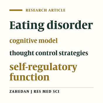 The relationship of thought control strategies with eating disorders in female students of Payam-e-Noor University in Yazd