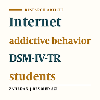 Evaluation of diagnostic criteria of DSM-IV-TR for diagnosis of internet addiction disorder