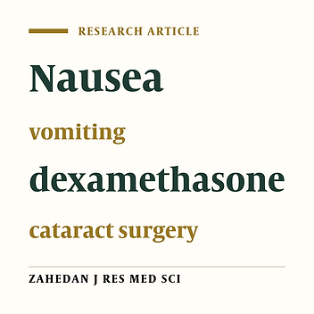 A comparative study of different doses of dexamethasone on postoperative nausea and vomiting following anesthesia for cataract surgery