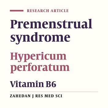 Comparision the effect of Hypericum perforatum and vitamin B6 in the treatment of premenstrual syndrome