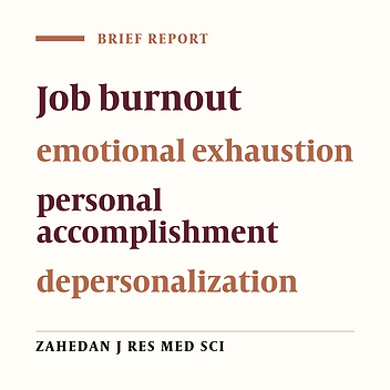 Analysis and comparison between frequency and depth of job-burnout aspects among male and female nurses