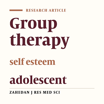 The effect of educational group therapy plan on self–esteem rate in adolescent girls