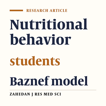 The effect of educational program based on BASNEF model on the nutritional behavior of students