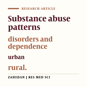 Comparison of patterns of substance abuse disorders in urban and rural population