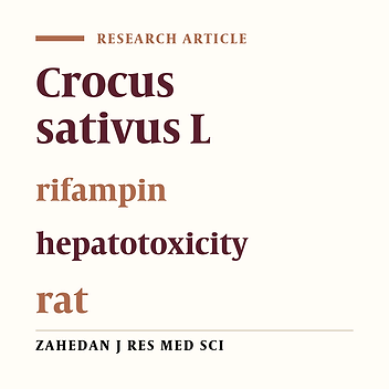 Hepatoprotective effect of ethanolic extract of Crocus sativus L. (Saffron) stigma in comparison with silymarin against rifampin induced hepatotoxicity in rats