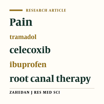 Cover image of the article: A comparative study between the efficacy of tramadol, celecoxib and ibuprofen in pain control after root canal therapy of tooth