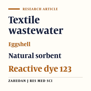 Application of Eggshell as a Natural Sorbent for the Removal of Reactive Red 123 Dye from Synthetic Textile Wastewater