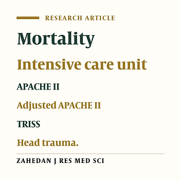 Comparison of APACHE II, Adjusted APACHE II and TRISS Scores in Predicting Mortality Rate in Head Trauma Patients Admitted to ICU at Khatam-al-Anbia Hospital of Zahedan