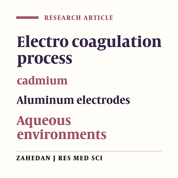 Removal of Cadmium from Aqueous Environments by Electrocoagulation process using Aluminum Electrodes