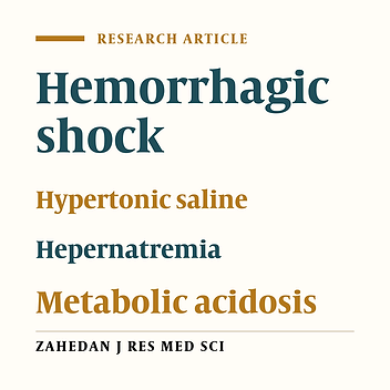 The effects of different volumes of hypertonic saline in serum sodium concentration and pH in hemorrhagic shock in rabbits.