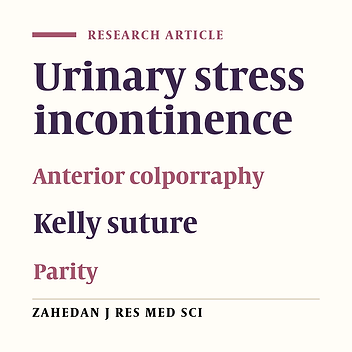 The relation between parity and cure of stress incontinence after anterior colporraphy with Kelly suture