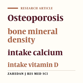 Correlation between bone mineral density and osteoporosis With Ca and vitamin D intake