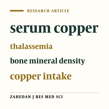 Serum Copper In Thalassemic Adolescents: Relations to Bone Mass Abnormalities