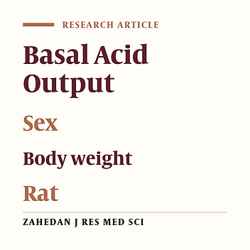 Study of Effects of Sex and Body weight on Basal Acid Secretion in Rat