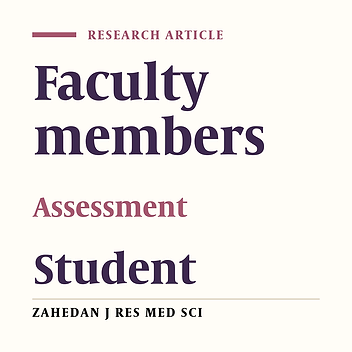 Study of ZUMS1 faculty members’ views on" faculty members’ assessment "