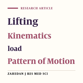 Evaluation of the effect of load on pattern of motion in Stoop and Squat Lifting
