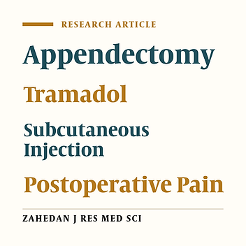 The Effect of Local Tramadol Injection in Post Appendectomy Pain
