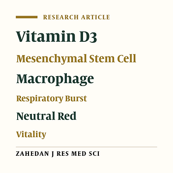Vitamin D3 Modifies the Impacts of the Supernatants of Mesenchymal Stem Cells on Macrophages Functions